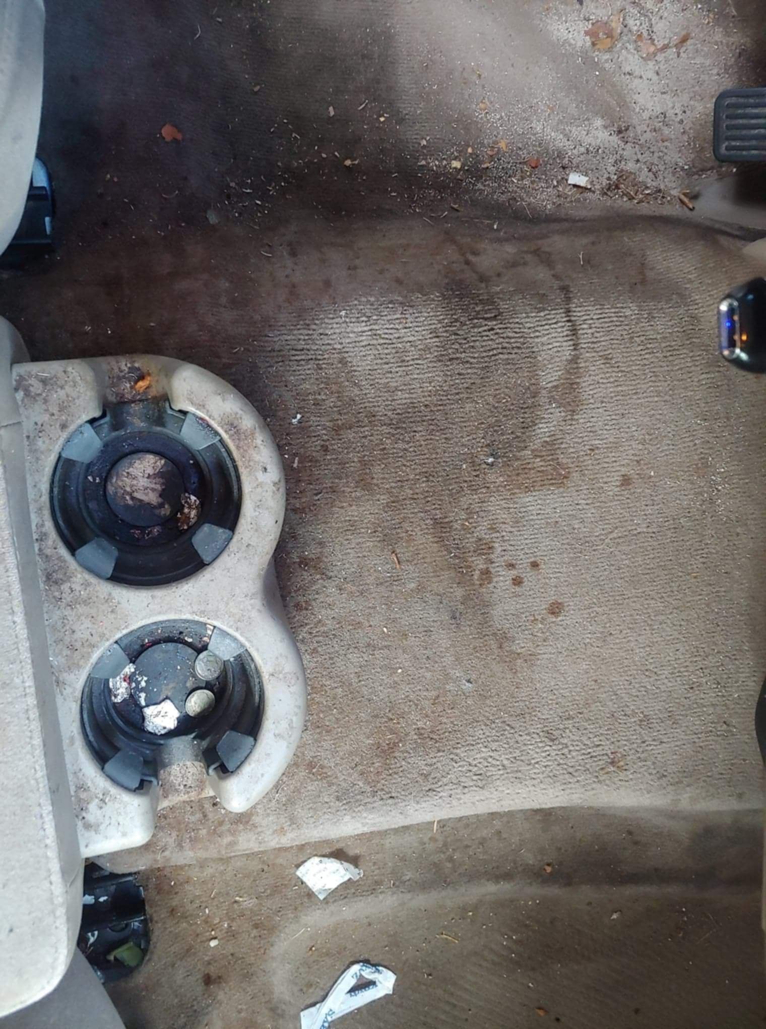 Before cleaning of Ethan's car